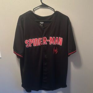 I am selling this Miles Morales jersey.black, red, and white and it is XL